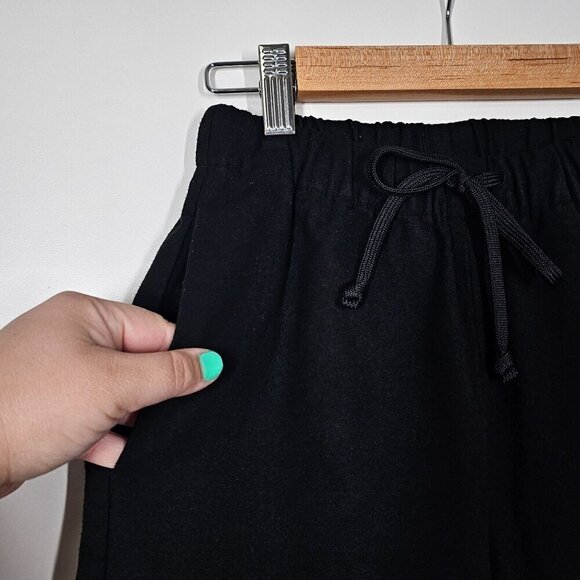 The Group Babaton Drawstring Elastic Waist Flannel Pants Straight Leg Black XXS - Picture 4 of 12